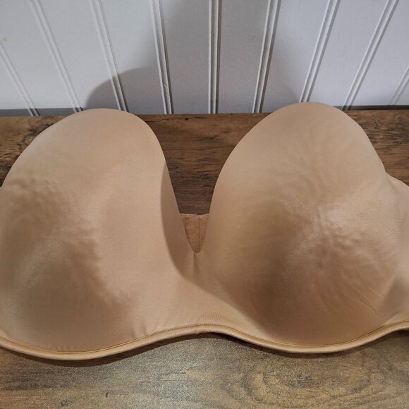 Cacique 40DDD Strapless Bra Padded Underwire Beige - Picture 1 of 6